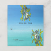 Aqua Blue Zee Creature in Zeewier tinten blauw Plaatskaartje (Buitenkant ongevouwen)
