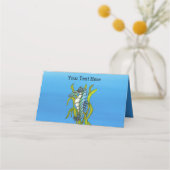 Aqua Blue Zee Creature in Zeewier tinten blauw Plaatskaartje (Achterkant)