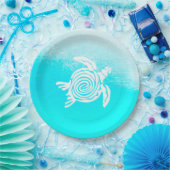 Aqua Blue Zee Schildpad Papier Borden Papieren Bordje (Feest)