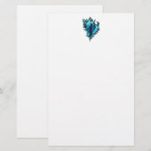 Aqua Blue Zee Shell Stationery Briefpapier (Voorkant / Achterkant)