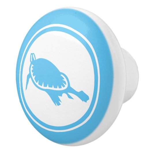 Aqua Blue Zee Turtle Marine Creater keramische kno Keramische Knop (Rechts)