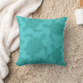 Aqua Blue Zee Turtle Print Kussen (Deken)