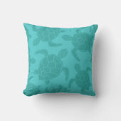 Aqua Blue Zee Turtle Print Kussen (Voorkant)