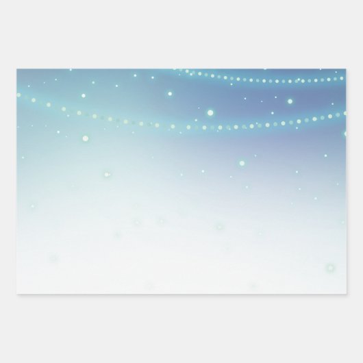Aqua Blue Zeemeermin Sparkle Inpakpapier Vel (Voorkant)