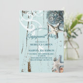 aqua blue zeeschelp zeesterren strand Verlovingsfe Kaart (Staand voorkant)