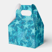 Aqua Blue Zeester Patroon Gable Favor Box Bedankdoosjes (Achterkant)