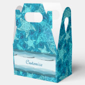 Aqua Blue Zeester Patroon Gable Favor Box Bedankdoosjes (Geopend)