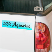 Aqua Blue Zodiac Sign Aquarius Horoscope Bumpersticker (Op Truck)