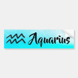 Aqua Blue Zodiac Sign Aquarius Horoscope Bumpersticker