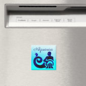 Aqua Blue Zodiac Sign Aquarius Magneet (Insitu (Vaatwasser))
