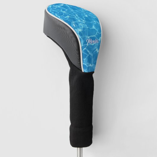 Aqua Blue Zwembad Gepersonaliseerd Golfheadcover (Schuin)
