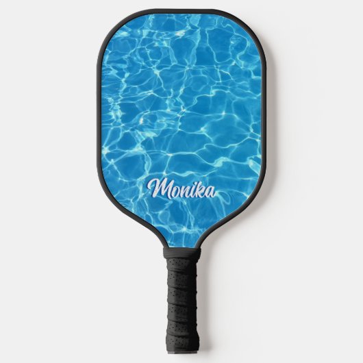 Aqua Blue Zwembad Gepersonaliseerd Pickleball Paddle (Voorkant)