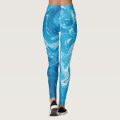 Aqua Blue Zwembad Water Pattern Leggings (Achterkant)
