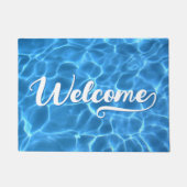 Aqua Blue Zwembad Waterfoto Welkom Deurmat (Voorkant)