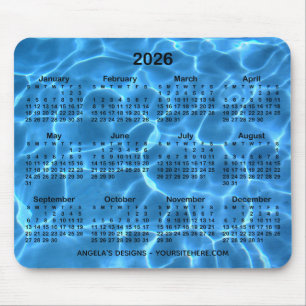 Aqua Blue Zwembadkalender Promotie Muismat