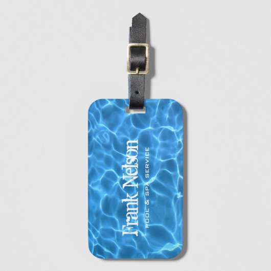 Aqua Blue-zwempool Bagagelabel (Voorkant (verticaal))