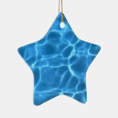 Aqua Blue-zwempool Keramisch Ornament (Rechts)
