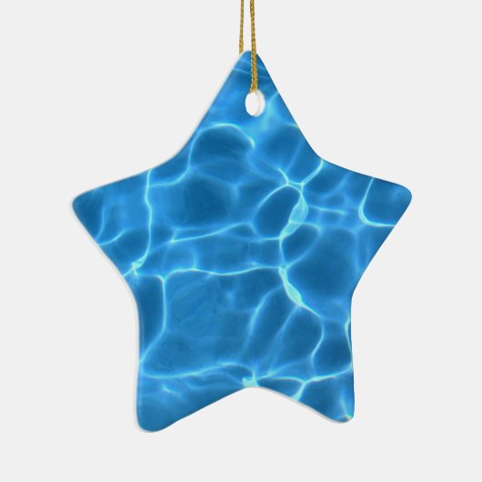 Aqua Blue-zwempool Keramisch Ornament (Rechts)