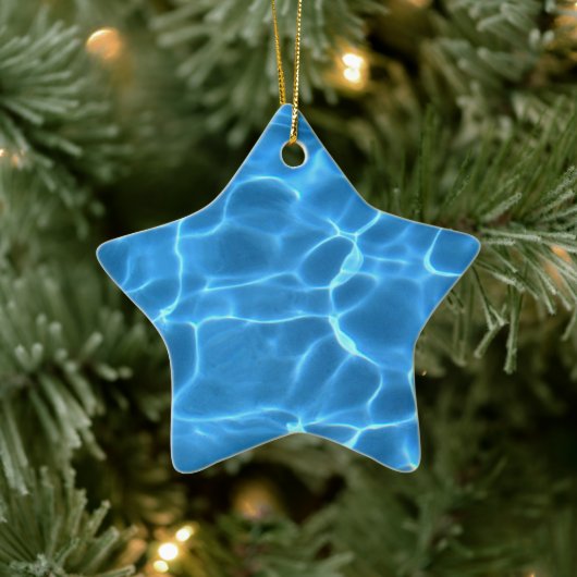 Aqua Blue-zwempool Keramisch Ornament (Boom)
