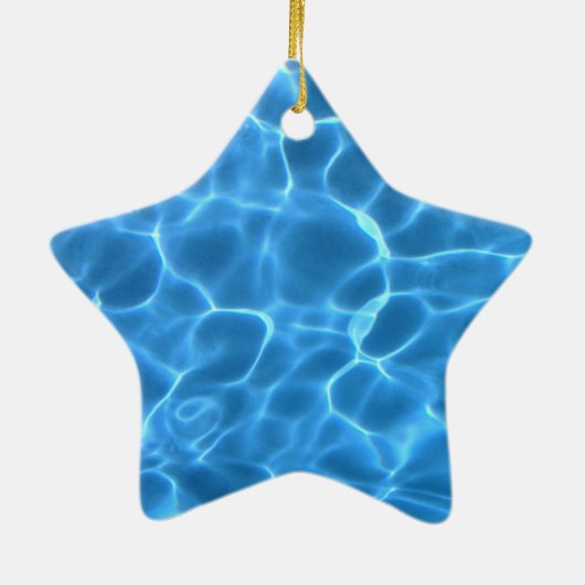 Aqua Blue-zwempool Keramisch Ornament (Achterkant)