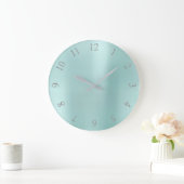 Aqua BlueGlitter Grey Silver US-nummers Grote Klok (Huis)