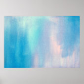 "Aqua Blush Abstracte" Waterverf Poster (Voorkant)