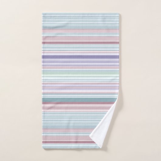 Aqua, Blush and Lavender Stripes Bad Handdoek (Handdoek)