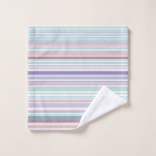 Aqua, Blush and Lavender Stripes Bad Handdoek (Wasdoekje)