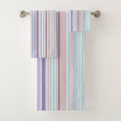 Aqua, Blush and Lavender Stripes Bad Handdoek (Insitu)