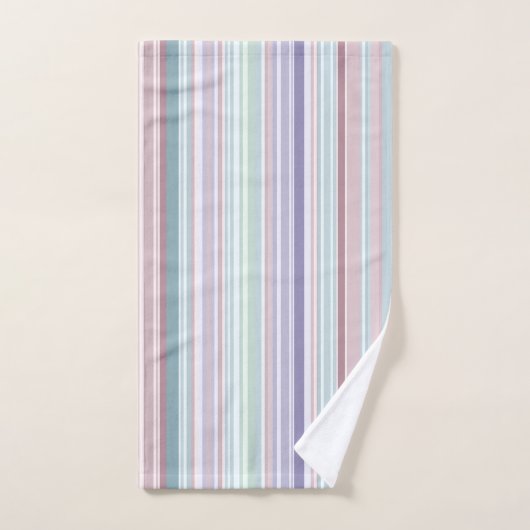 Aqua, Blush and Lavender Stripes Bad Handdoek (Handdoek)