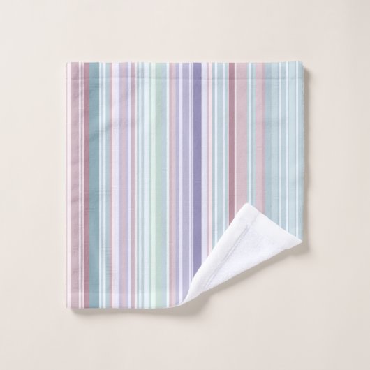 Aqua, Blush and Lavender Stripes Bad Handdoek (Wasdoekje)