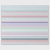 Aqua, Blush and Lavender Stripes Cadeaupapier (Vlak)