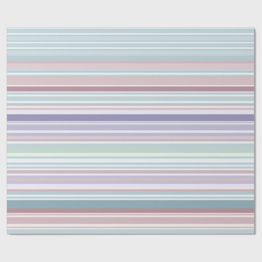 Aqua, Blush and Lavender Stripes Cadeaupapier (Vlak)