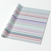 Aqua, Blush and Lavender Stripes Cadeaupapier (Uitgerold)