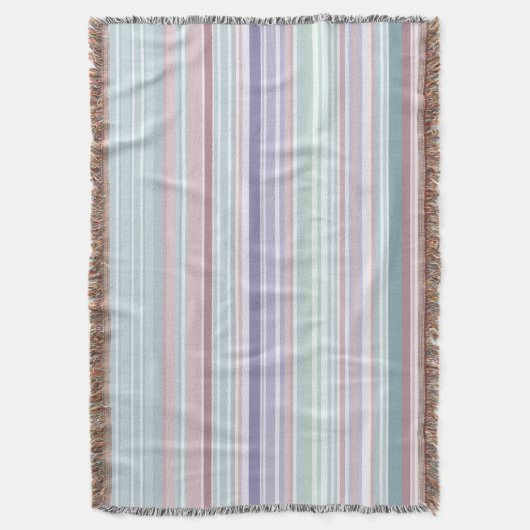 Aqua, Blush and Lavender Stripes Deken (Voorkant Verticaal)