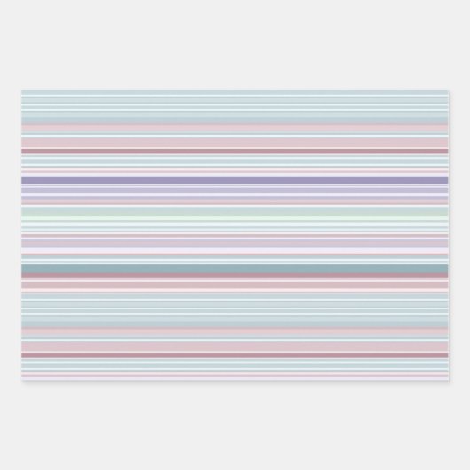 Aqua, Blush and Lavender Stripes Inpakpapier Vel (Voorkant 3)