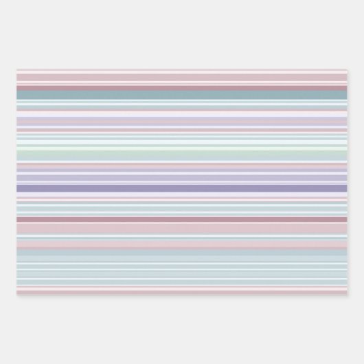 Aqua, Blush and Lavender Stripes Inpakpapier Vel (Voorkant 2)