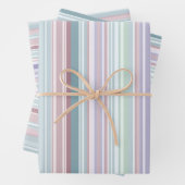 Aqua, Blush and Lavender Stripes Inpakpapier Vel (In situ)