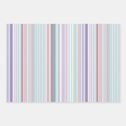 Aqua, Blush and Lavender Stripes Inpakpapier Vel (Voorkant)