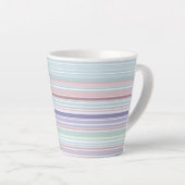Aqua, Blush and Lavender Stripes Latte Mok (Rechterhoek)