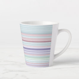 Aqua, Blush and Lavender Stripes Latte Mok