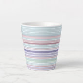 Aqua, Blush and Lavender Stripes Latte Mok (Voorkant)