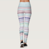 Aqua, Blush and Lavender Stripes Leggings (Achterkant)