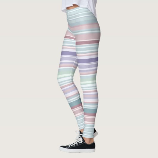 Aqua, Blush and Lavender Stripes Leggings (Links)