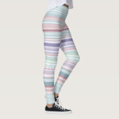 Aqua, Blush and Lavender Stripes Leggings (Rechts)
