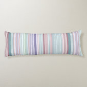 Aqua, Blush and Lavender Stripes Lichaamskussen (Achterkant)