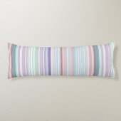 Aqua, Blush and Lavender Stripes Lichaamskussen (Voorkant)