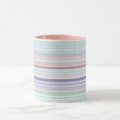 Aqua, Blush and Lavender Stripes Mok (Midden)