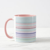 Aqua, Blush and Lavender Stripes Mok (Links)