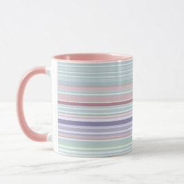 Aqua, Blush and Lavender Stripes Mok